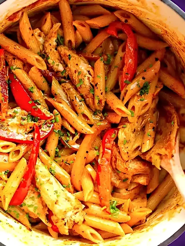 Creamy Rasta Pasta Recipe with Jerk Chicken